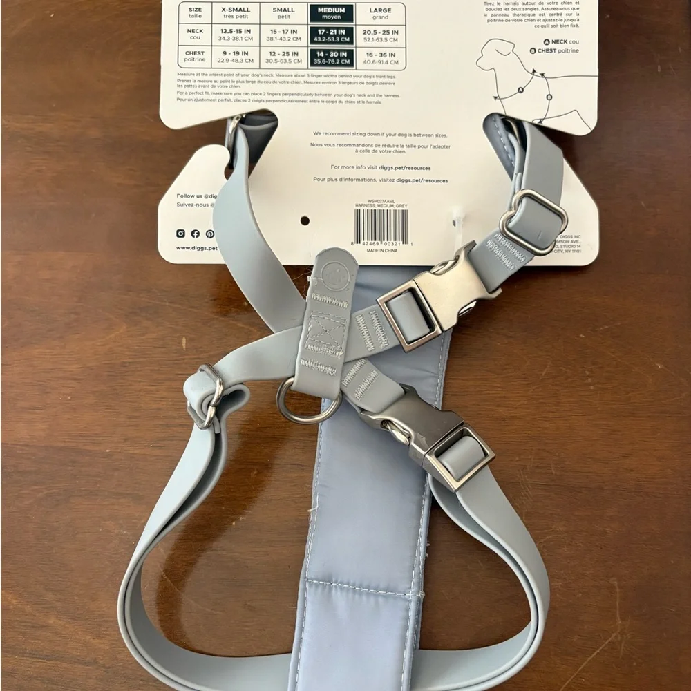Diggs Light Gray Dog Harness (new: check description)